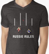 Aussie Regeln Pixel T-Shirt mit V-Ausschnitt