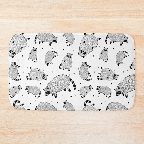 Item preview, Little Racoon Pattern B&W designed and sold by htimagery.