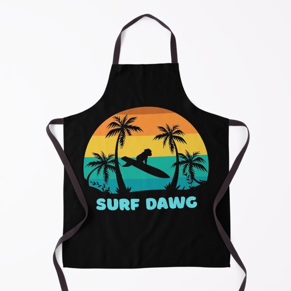 Item preview, Surf Dawg Surfer Dog Retro Sunset designed and sold by JustSayingGifts.