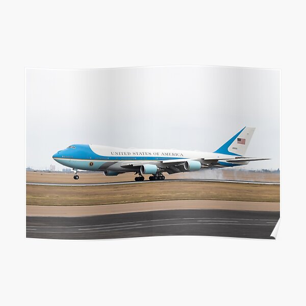 Air Force One touching down in Harlingen, Texas Poster