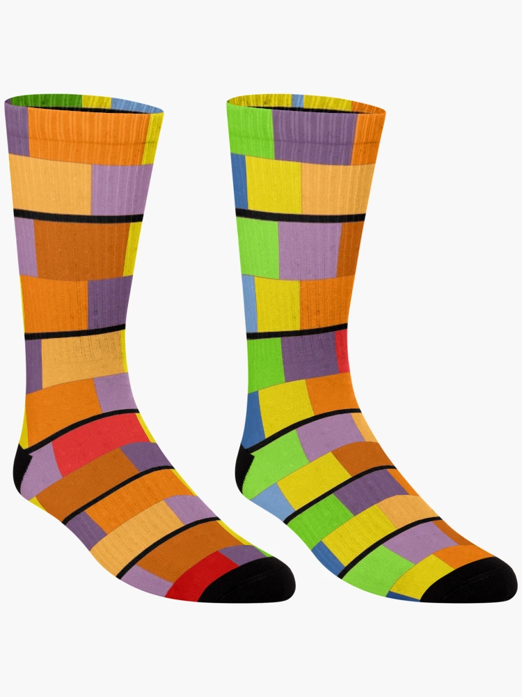 Thumbnail 3 of 5, Socks, Multicolor Patchwork Pattern Design designed and sold by ThisNThatImages.