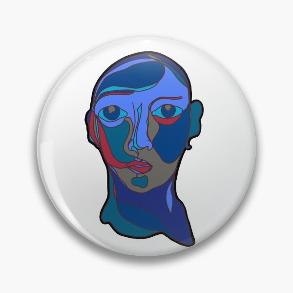 Item preview, Blue Abstract Face designed and sold by alisonjaya.