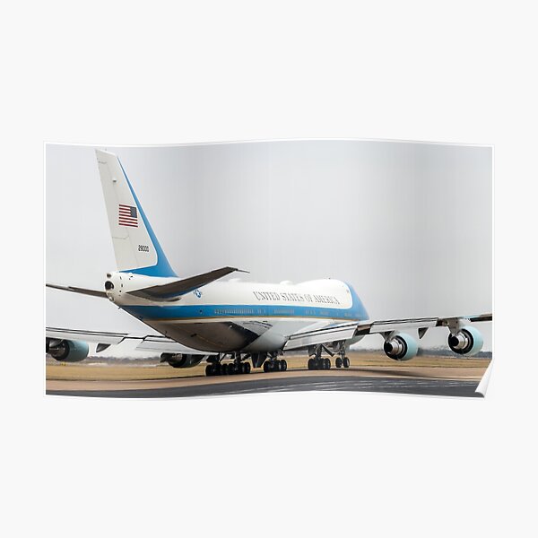 Air Force One touching down at Valley International Airport in Harlingen, TX Poster