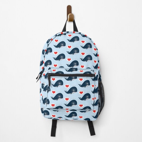 Item preview, Whale Love (Navy/Red on Blue) designed and sold by PawsitiveMum.