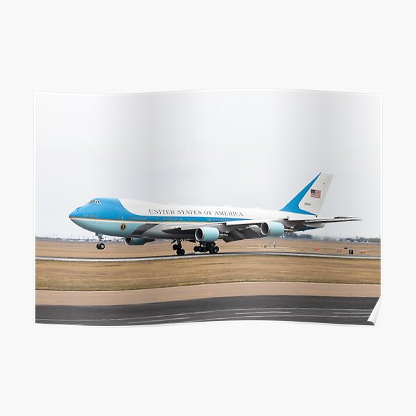 Air Force One touching down at Valley International Airport in Harlingen, TX Poster