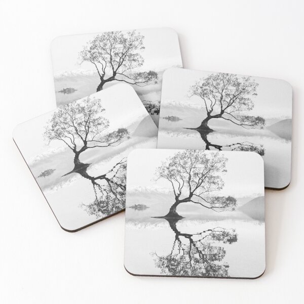 Item preview, Wanaka Tree New Zealand Landscape Black And White designed and sold by ind3finite.