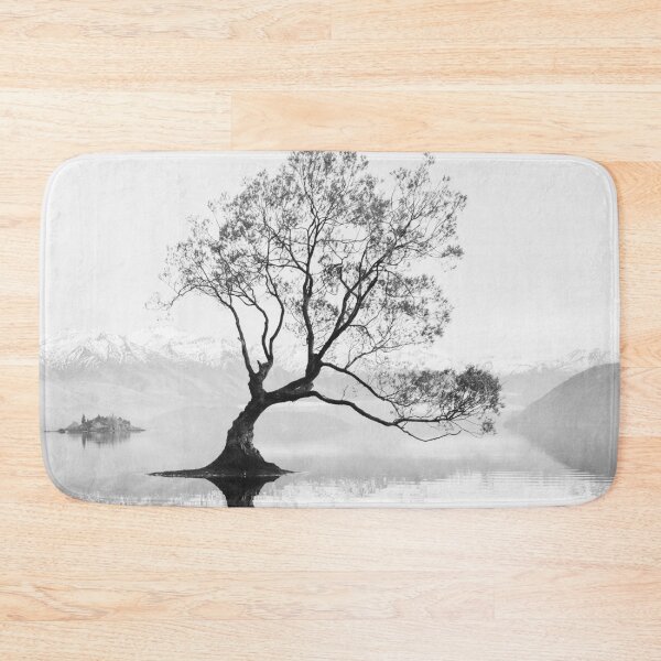 Item preview, Wanaka Tree New Zealand Landscape Black And White designed and sold by ind3finite.