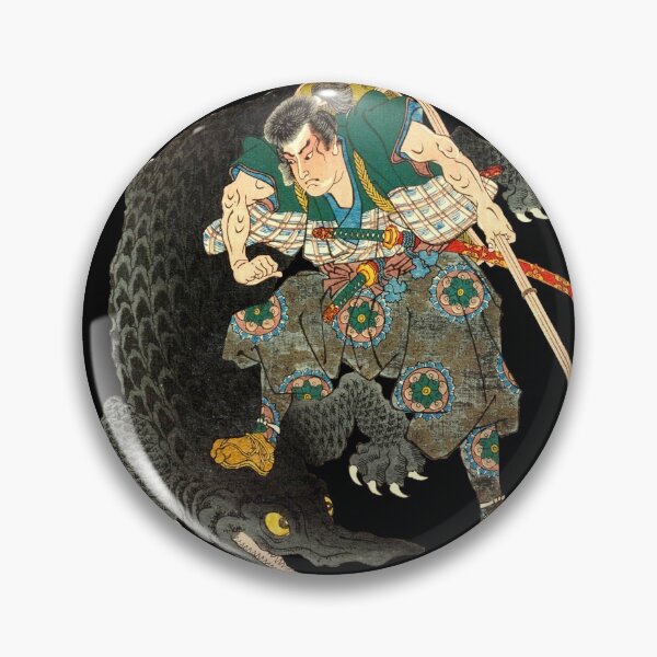 Item preview, Japanese Samurai fighting water monster  designed and sold by Madjack Tees Kiwi SuperStore.