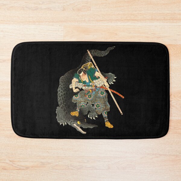 Item preview, Japanese Samurai fighting water monster  designed and sold by Madjack Tees Kiwi SuperStore.