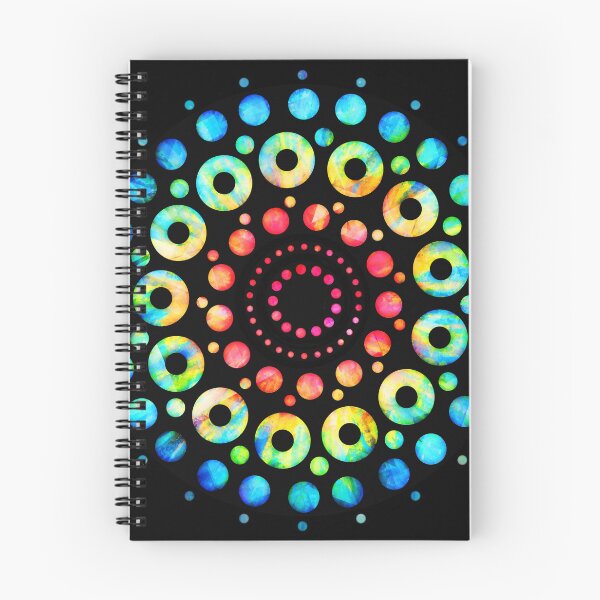 Item preview, Unique Rainbow Multi-Color Circle Mandala Tie-Dye Design Pattern // Red Orange Yellow Green Blue Purple designed and sold by AEJdesign.