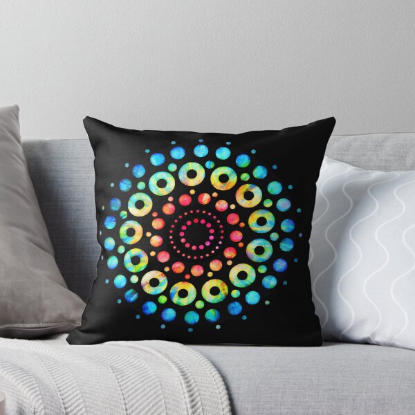Item preview, Unique Rainbow Multi-Color Circle Mandala Tie-Dye Design Pattern // Red Orange Yellow Green Blue Purple designed and sold by AEJdesign.