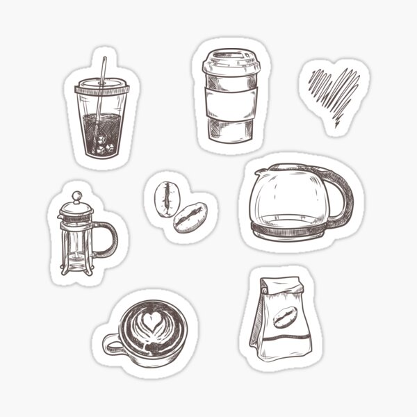 Item preview, Hand Drawn Coffee Sketches designed and sold by natalieritchie.