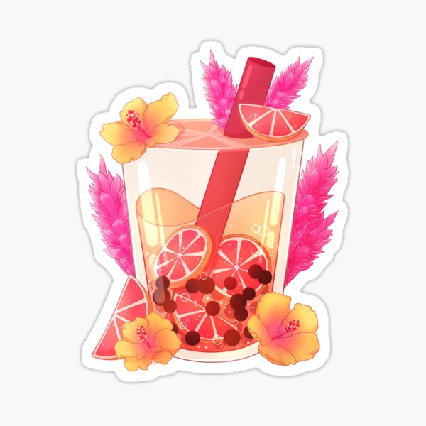 Item preview, Tropical Fruit Boba Tea designed and sold by averiillustrate.
