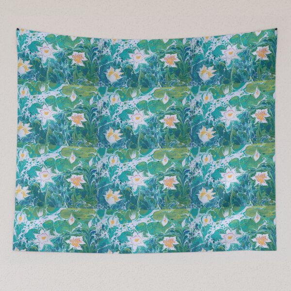 Item preview, ebru lotuses designed and sold by tatyanayudina.