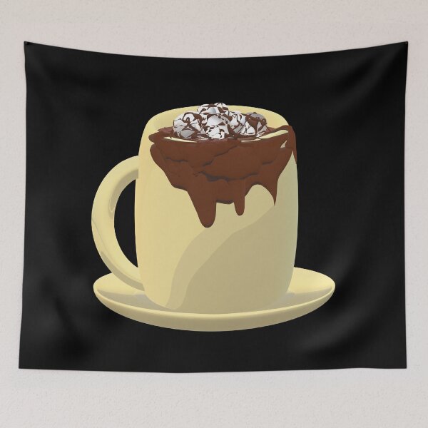 Item preview, Mug of Hot Chocolate with Marshmallows and Chocolate Drizzles. (Black Background) designed and sold by ArtByLM.