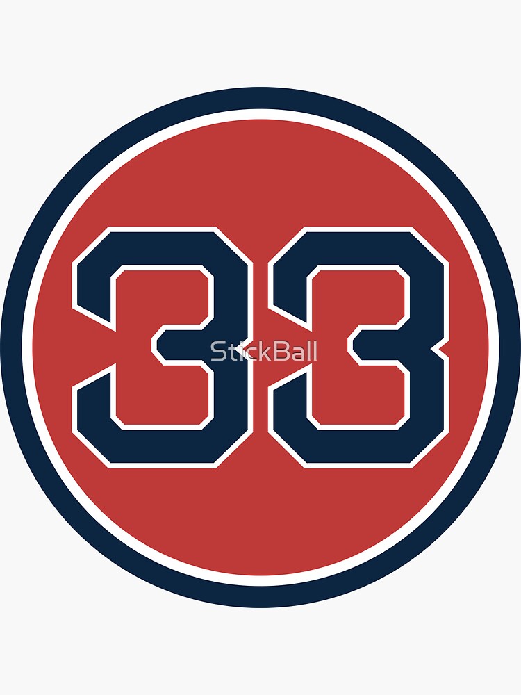 Jason Varitek #33 Jersey Number Sticker for Sale by StickBall