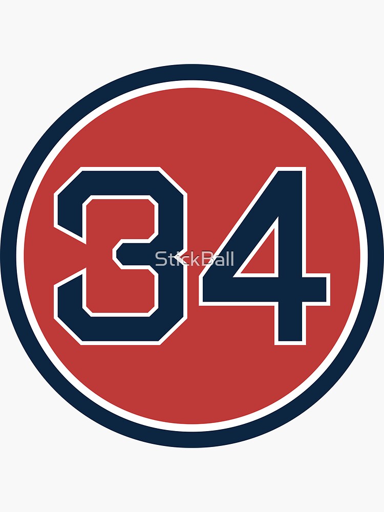 David Ortiz #34 Jersey Number Sticker for Sale by StickBall