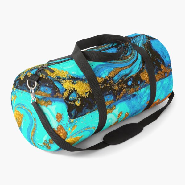 Item preview, Agate Geode Acrylic Pour & Swipe, Geode Drip, Blue Gold Gemstone, Geode Artwork designed and sold by Black11Flamingo.