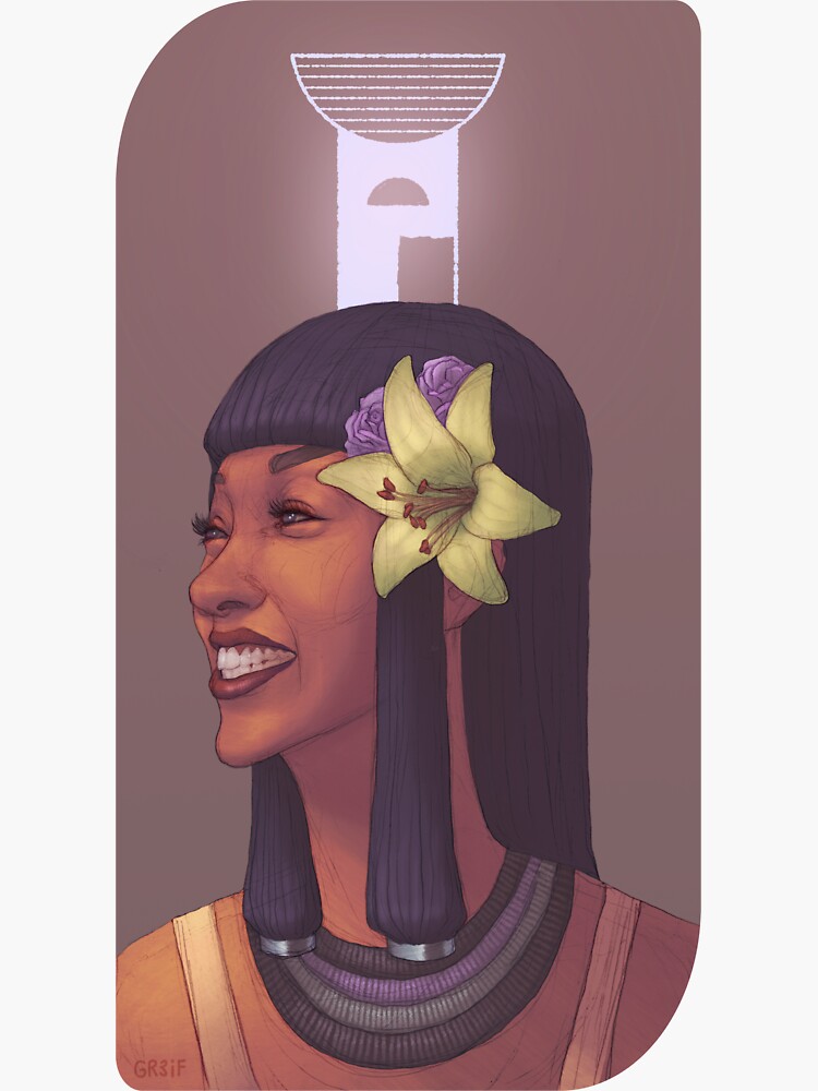 Thumbnail 3 of 3, Sticker, Portrait of Nebthet designed and sold by GR3IF.