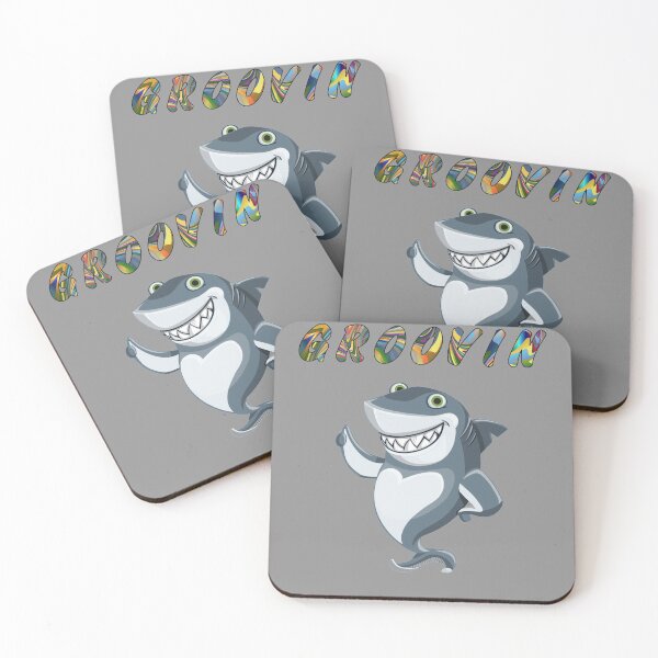 Item preview, Groovin - Smiling Shark Dancing -  Psychedelic Colorful Groovin Text designed and sold by Oaks Creations.