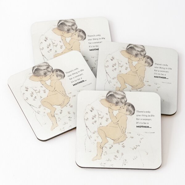 Item preview, Mary Cassatt Quote Mother's Kiss designed and sold by Magic-Moon.