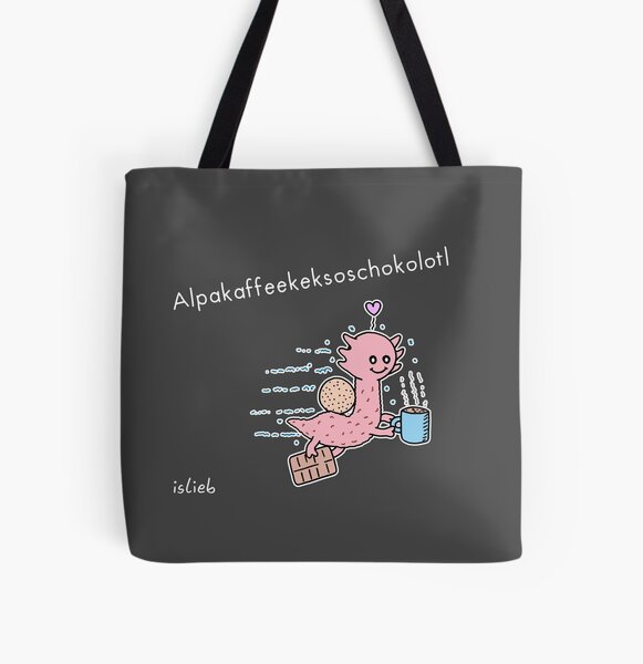 Alpaka-Axolotl-Kaffee-Kombo Allover-Print Tote Bag