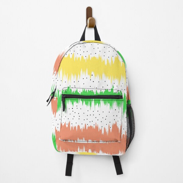 Item preview, colorful linear green yellow and shrimp pattern designed and sold by KIKOOSTORE.