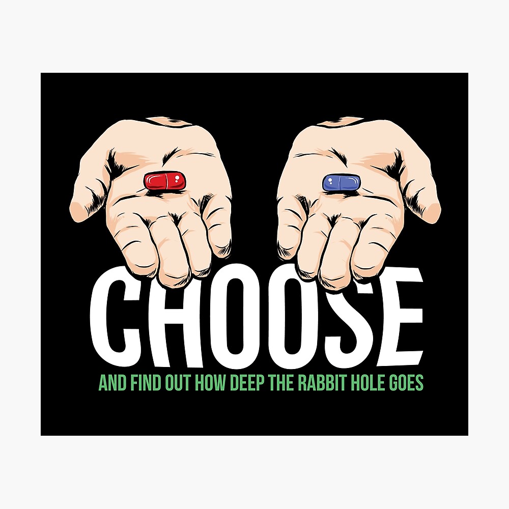 movie quote artwork red blue pill" Poster for Sale by TeesByMark | Redbubble