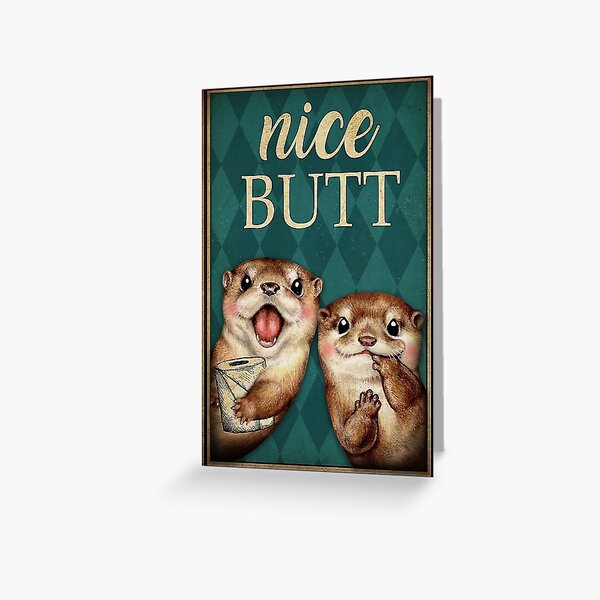 Two Beavers Handing Out Toilet Paper Greeting Card