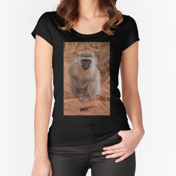 Vervet Monkey at Pafuri, Kruger National Park, South Africa Fitted Scoop T-Shirt