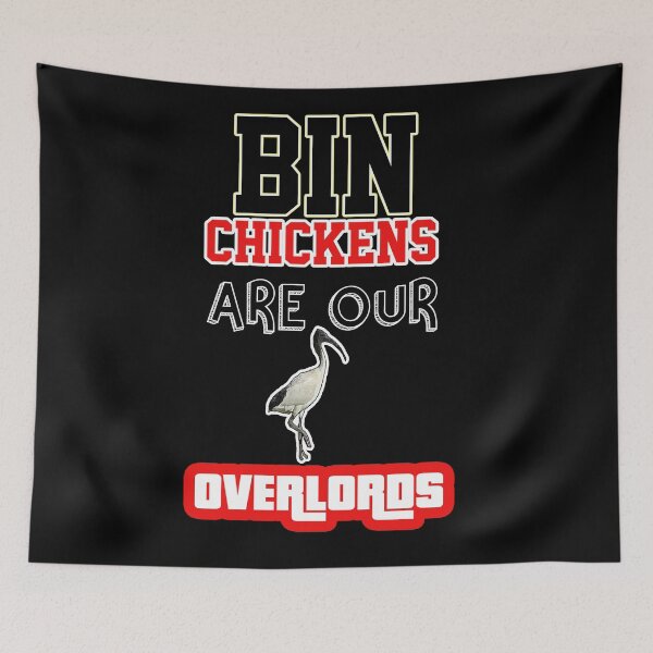 Item preview, BIN CHICKENS ARE OUR OVERLORDS -  THE WHITE IBIS IS THE SYDNEY BIN CHICKEN , ELECTRIC PURPLE AND BLACK designed and sold by Iskybibblle.