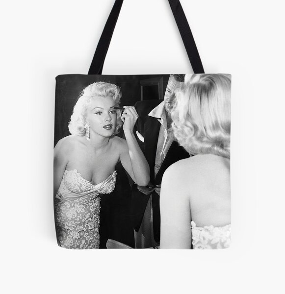 Marilyn Monroe in White Dress, Black and White Vintage Wall Art | Tote Bag