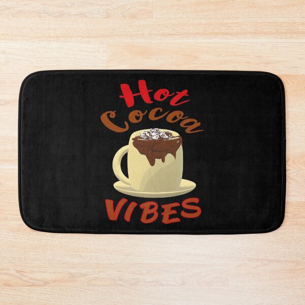 Item preview, Hot Cocoa Vibes. Mug of Hot Cocoa with Marshmallows and Chocolate Drizzles. (Red Letters - Black Background) designed and sold by ArtByLM.