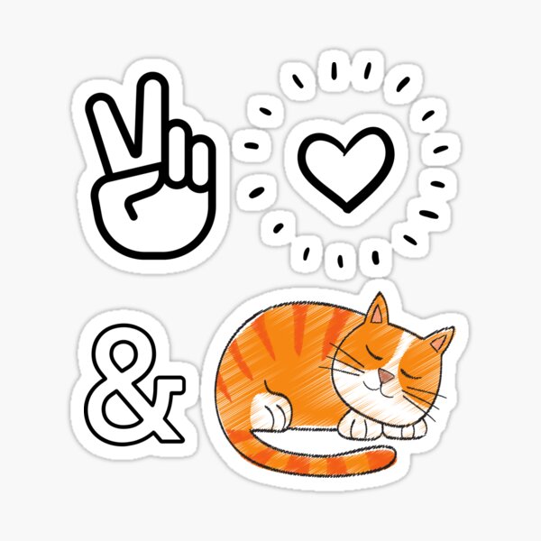 Peace, love and cats Sticker