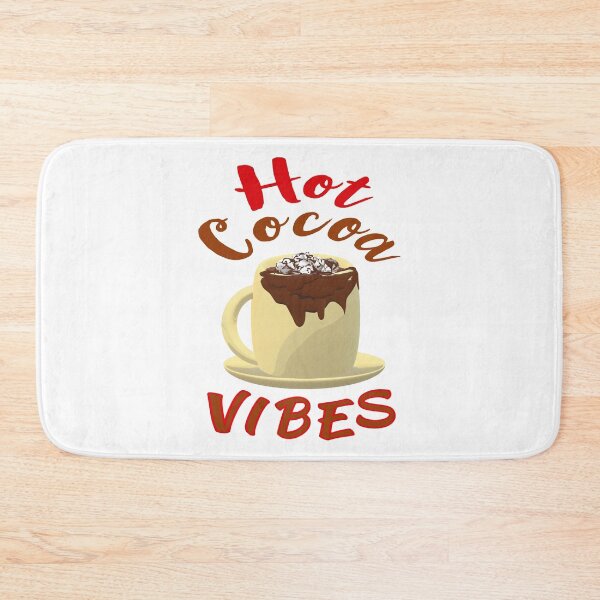 Item preview, Hot Cocoa Vibes. Mug of Hot Cocoa with Marshmallows and Chocolate Drizzles. (Red Letters - White Background) designed and sold by ArtByLM.