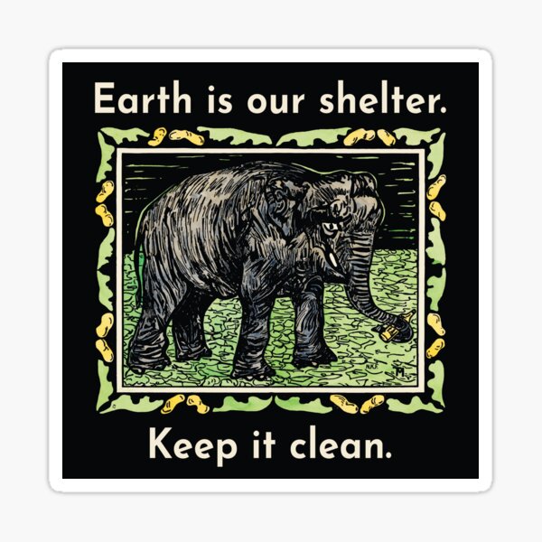 Item preview, Save the Earth - Elephant with Bottle (Olifant met fles) by Theo van Hoytema designed and sold by Magic-Moon.