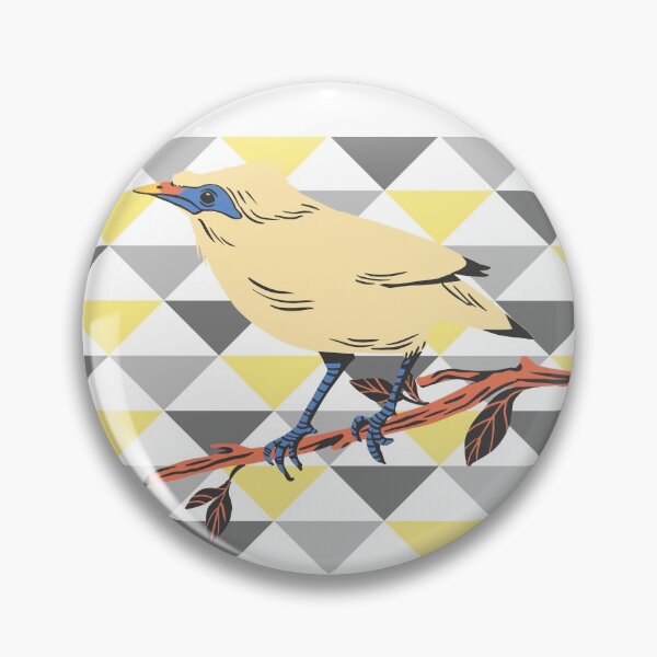 Item preview, yellow starling bird on abstract yellow and grey background designed and sold by Atleta-Cali.