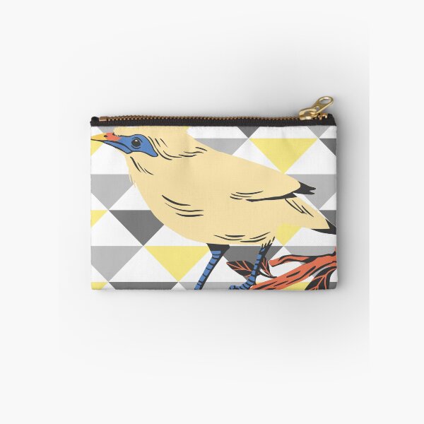 Item preview, yellow starling bird on abstract yellow and grey background designed and sold by Atleta-Cali.