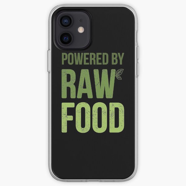 Funny Powered By Raw Food Vegan product iPhone Soft Case