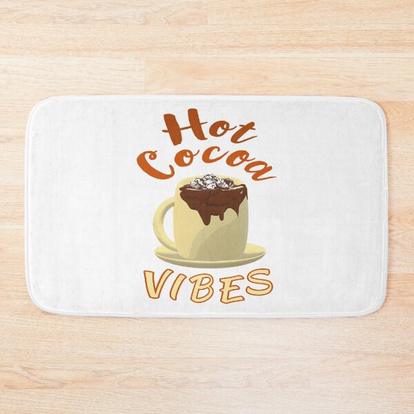 Item preview, Hot Cocoa Vibes. Mug of Hot Cocoa with Marshmallows and Chocolate Drizzles. (Cream Letters - White Background) designed and sold by ArtByLM.