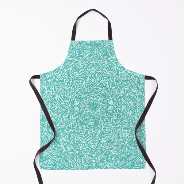Item preview, Most Detailed Mandala! (Green Blue Seafoam Aqua) Intricate Detail Ethnic Contrast Mandala Design Zentangle Maze Pattern designed and sold by AEJdesign.