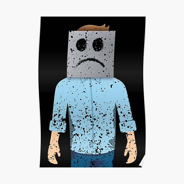 "Concrete Block Head Man" Poster for Sale by seesawclothing Redbubble