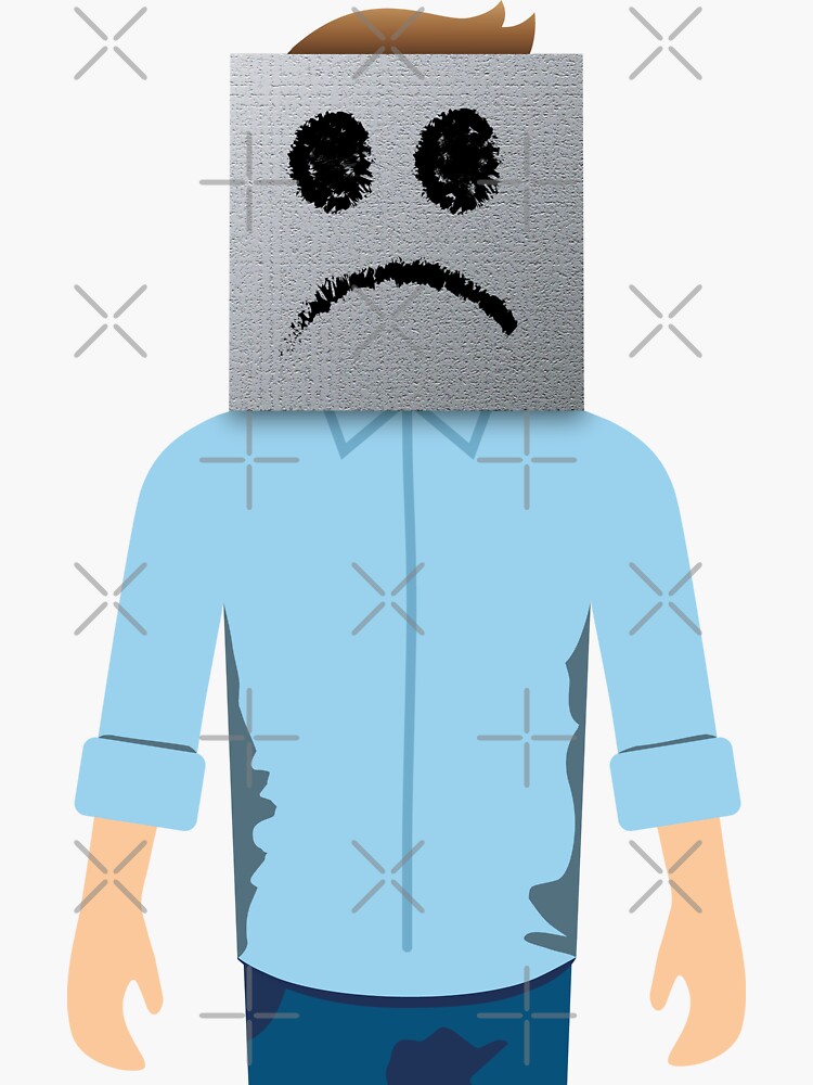 "Concrete Block Head Man" Sticker for Sale by seesawclothing Redbubble