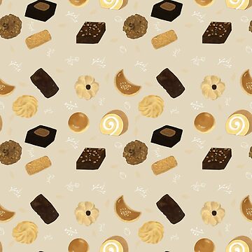 Artwork thumbnail, Assorted Cookies Brownie Pattern by JUSTCORLA