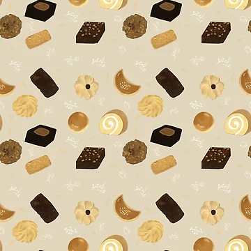 Artwork thumbnail, Assorted Cookies Brownie Pattern by JUSTCORLA