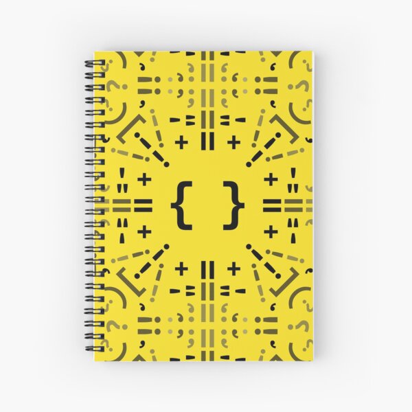 Código Mandala - Javascript - fondo amarillo Cuaderno de espiral