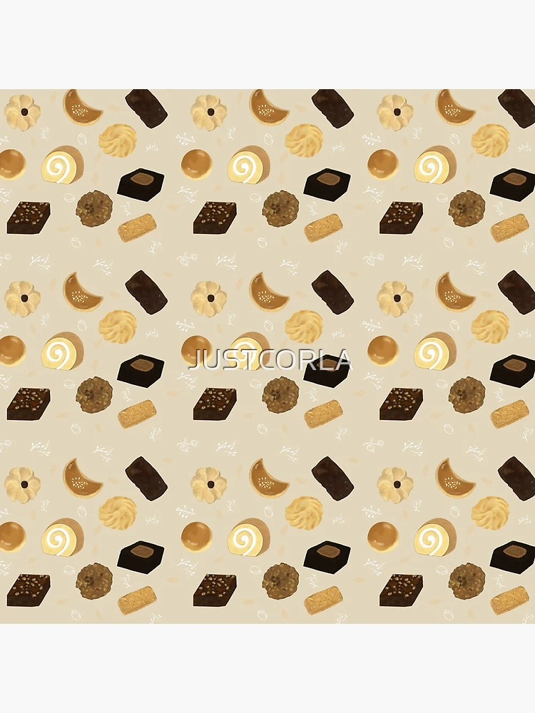 Thumbnail 4 of 4, Clock, Assorted Cookies Brownie Pattern designed and sold by JUSTCORLA.