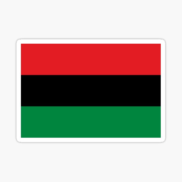 Aperçu de l'œuvre T-shirt drapeau panafricain - drapeau UNIA autocollant - drapeau afro-américain créée et vendue par deanworld.