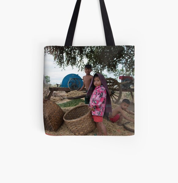 Family in Myanmar. All Over Print Tote Bag