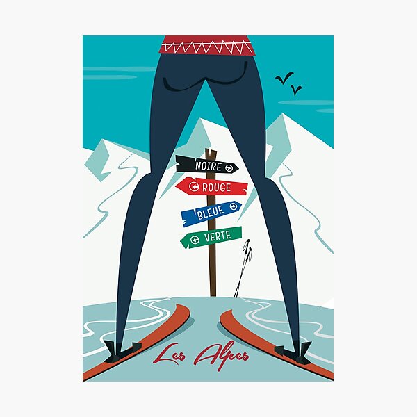 Les Alpes ski poster Photographic Print